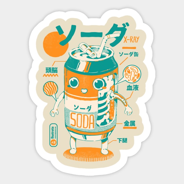 Soda Can X-Ray Sticker by Ilustrata